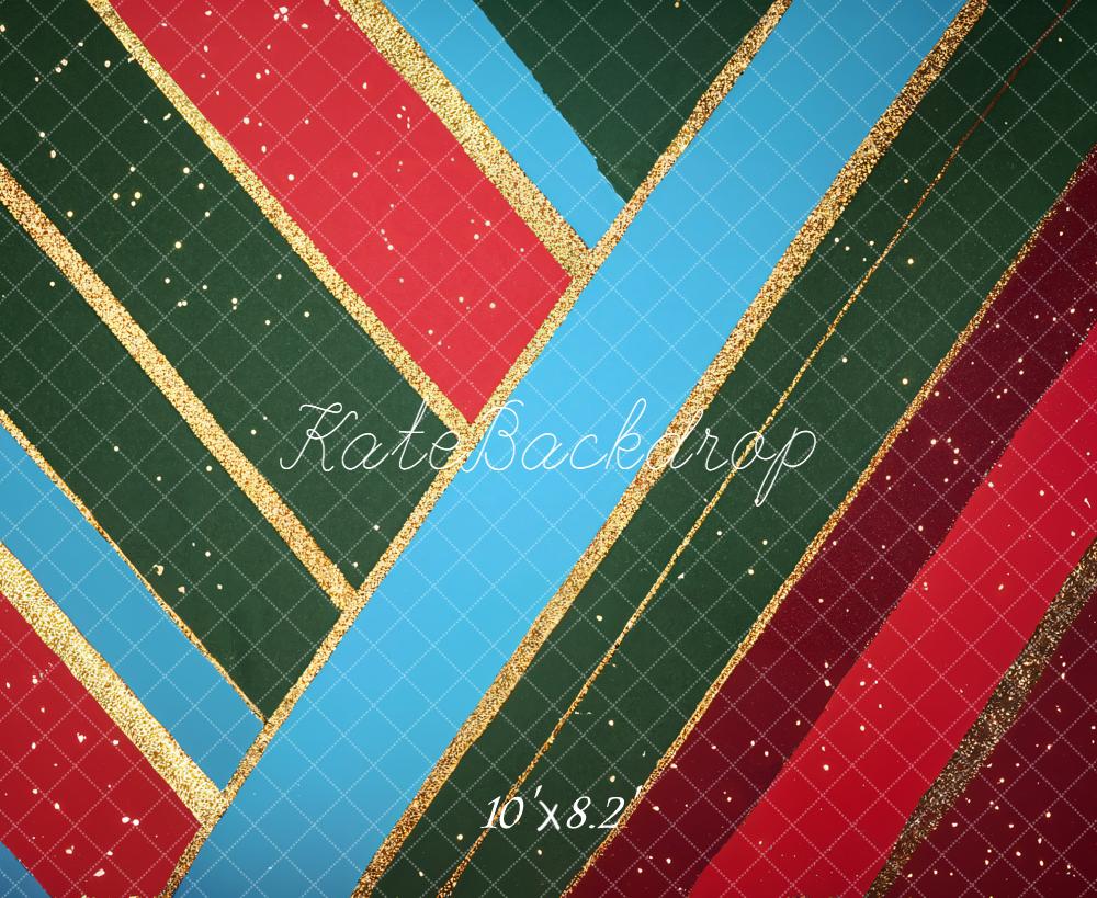 Kate Christmas Diagonal Stripes Glitter Backdrop Designed by Emetselch - Image 6