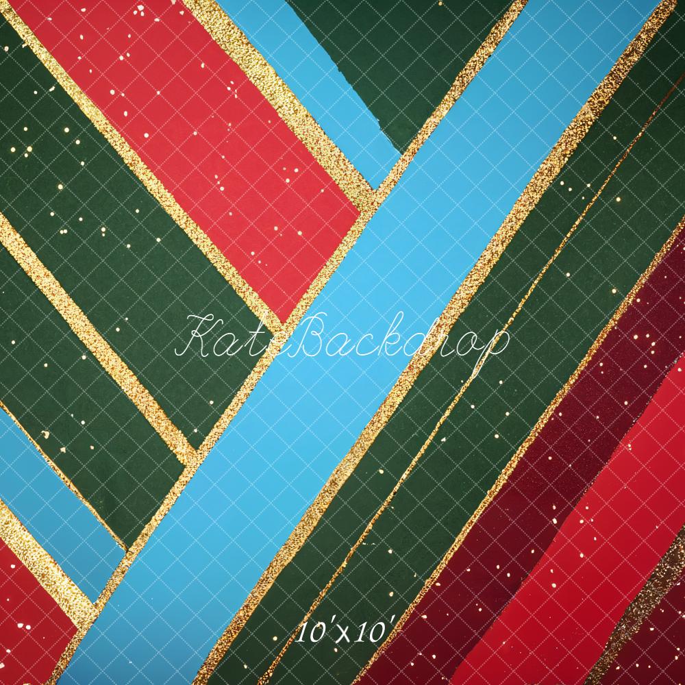 Kate Christmas Diagonal Stripes Glitter Backdrop Designed by Emetselch - Image 7