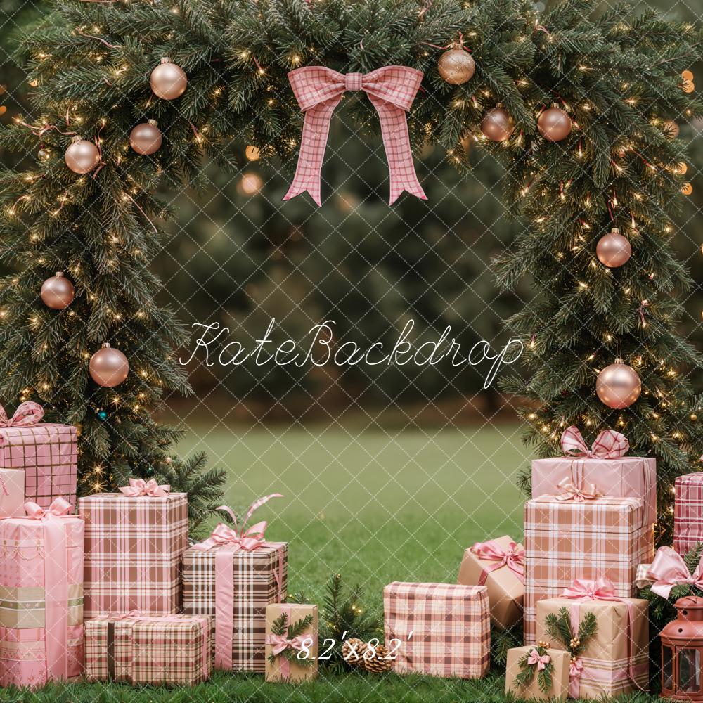 Kate Christmas Garland Arch Pink Presents Backdrop Designed by Emetselch - Image 5