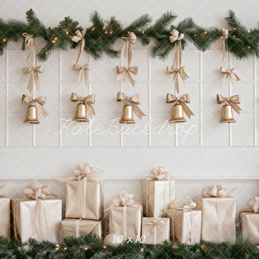 Kate Christmas Gold Bells Garland Gift Backdrop Designed by Patty Robert - Image 7