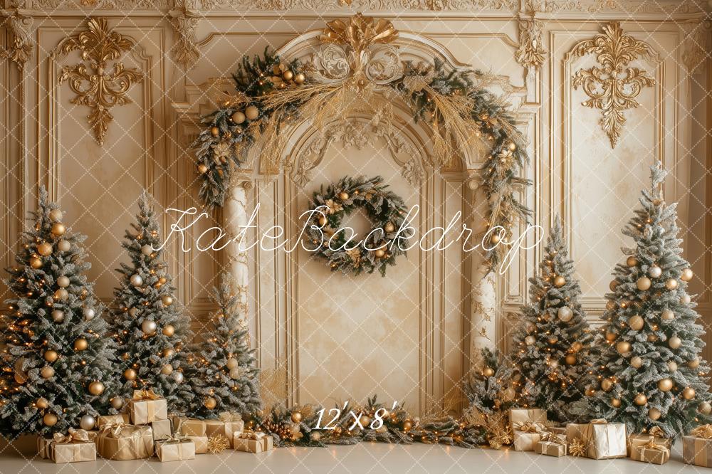 Kate Christmas Gold Ornate Arch Trees Backdrop Designed by Patty Robert - Image 8