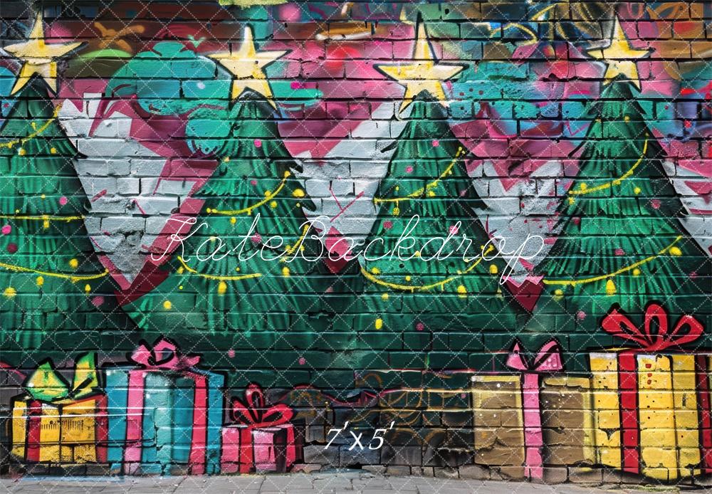 Kate Christmas Graffiti Brick Wall Backdrop Designed by Mini MakeBelieve