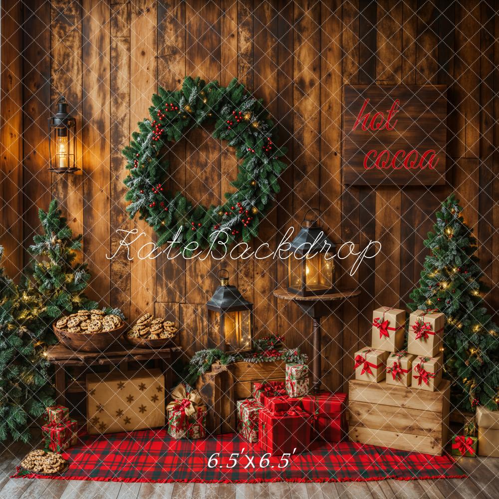 Kate Christmas Hot Cocoa Cookie Wreath Backdrop Designed by Emetselch - Image 2