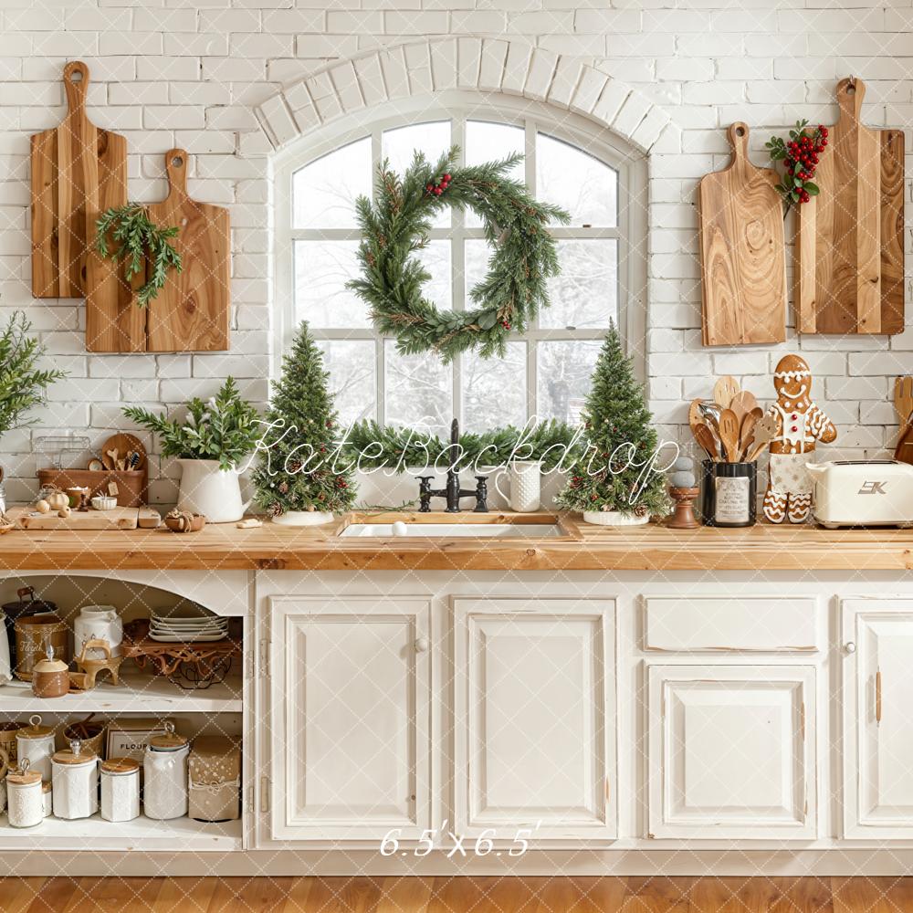 Kate Christmas Kitchen Boards Greenery Backdrop Designed by Emetselch - Image 2