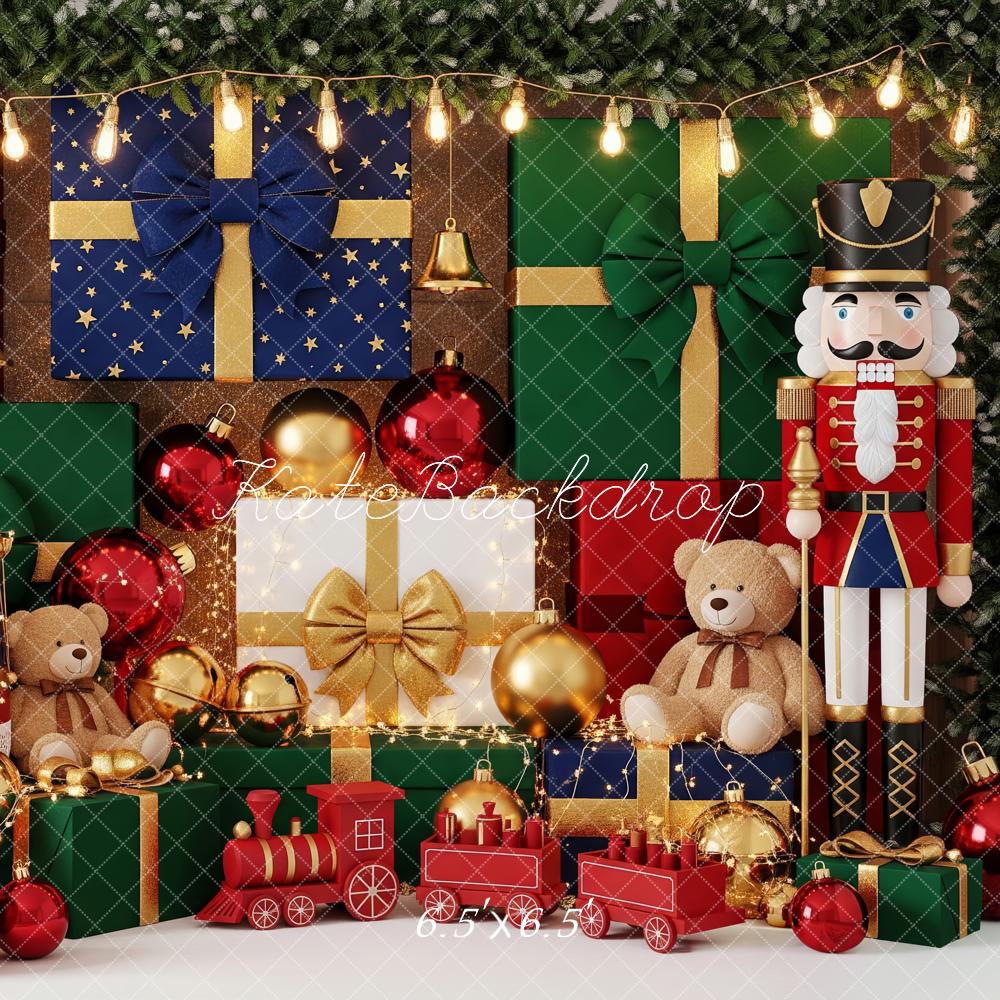 Kate Christmas Nutcracker Gift Boxes Teddy Backdrop Designed by Patty Robert - Image 2