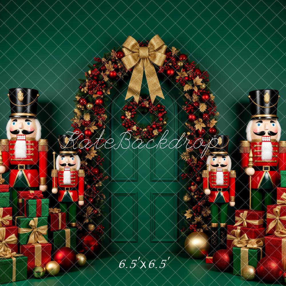 Kate Christmas Nutcracker Gifts Wreath Green Backdrop Designed by Patty Robert - Image 2
