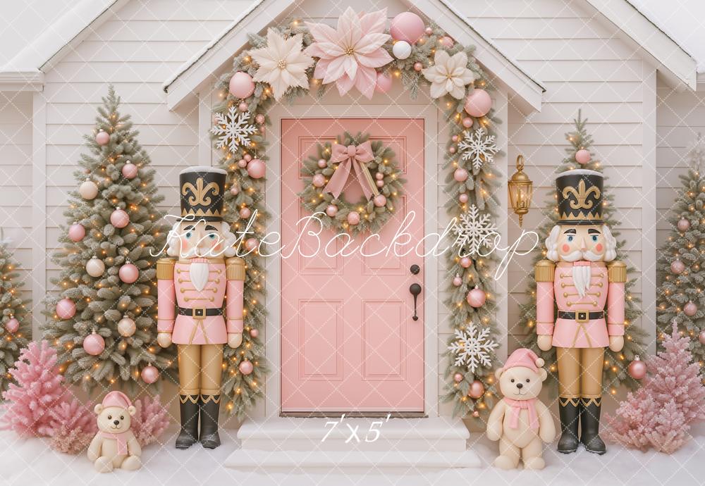 Kate Christmas Nutcracker Pink Door Trees Backdrop Designed by Ashley Paul