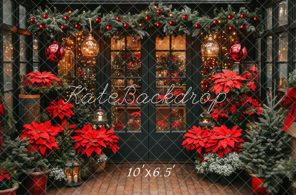 Kate Christmas Poinsettias Garland Backdrop Designed by Mini MakeBelieve - Image 4
