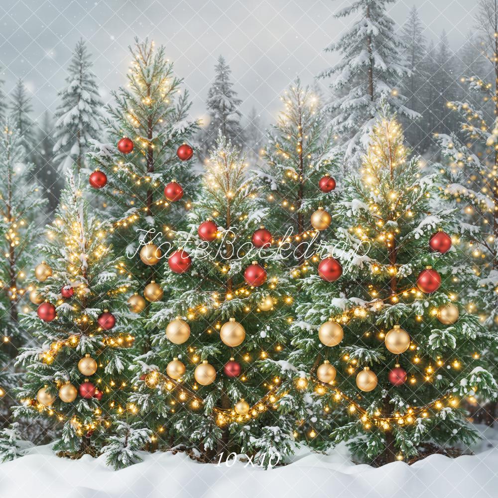 Kate Christmas Snowy Trees Forest Backdrop Designed by Emetselch - Image 7