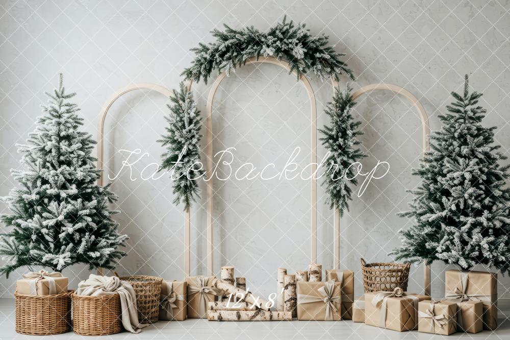 Kate Christmas Snowy Trees Gift Boxes Backdrop Designed by Patty Robert - Image 8