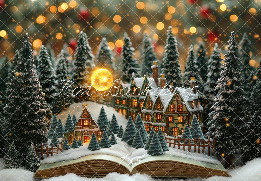 Kate Christmas Snowy Village Book Backdrop Designed by Mini MakeBelieve