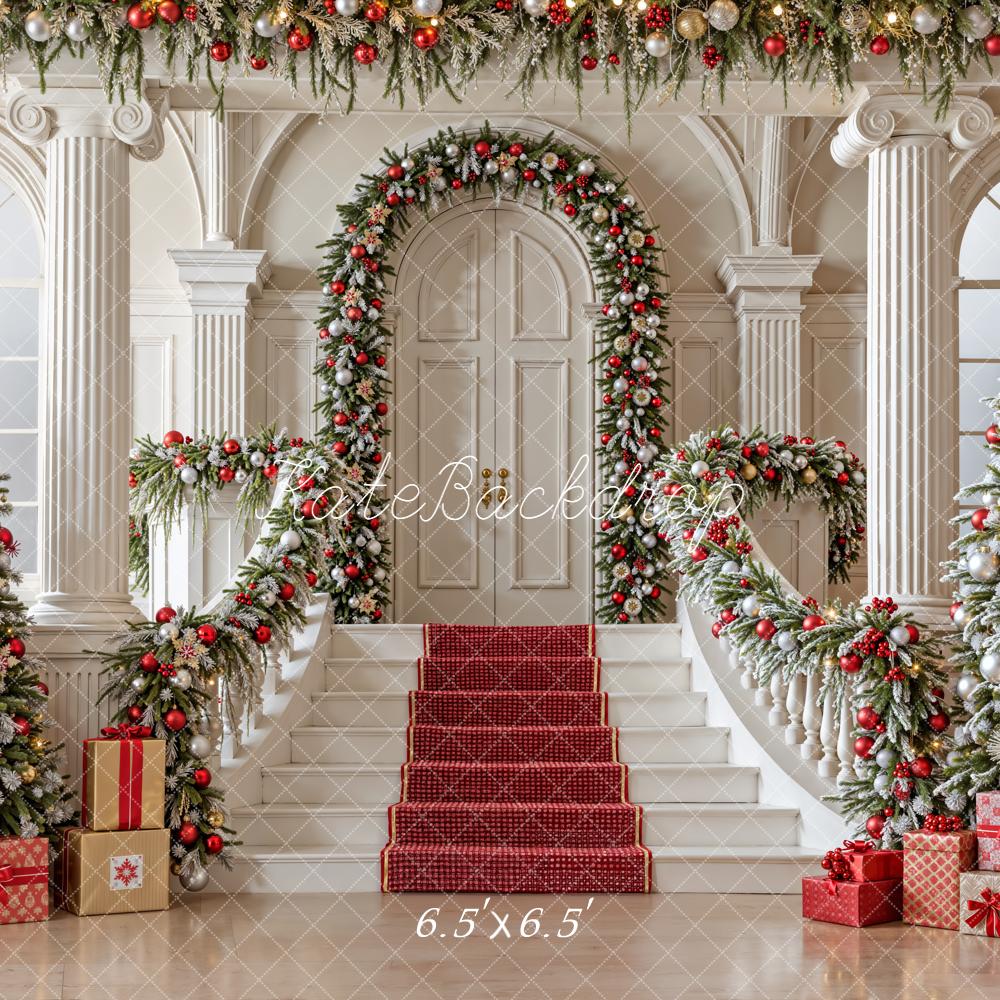 Kate Christmas Staircase Garland Backdrop Designed by Emetselch - Image 2