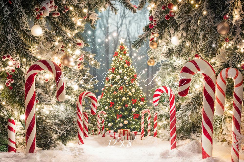 Kate Christmas Tree Candy Cane Forest Backdrop Designed by Emetselch - Image 6