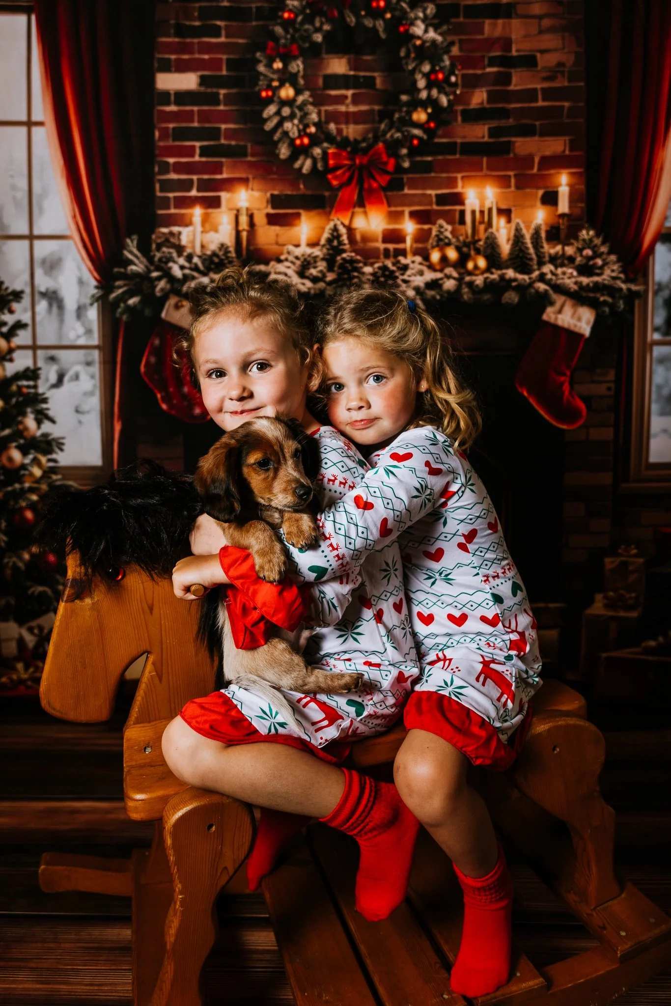 Kate Christmas Tree Fireplace Gifts Window Backdrop Designed by Emetselch