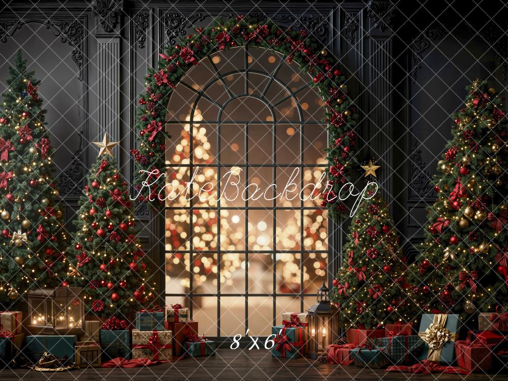Kate Christmas Tree Garland Presents Window Bokeh Backdrop Designed by Emetselch - Image 4