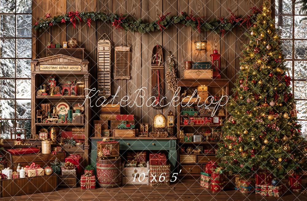 Kate Christmas Tree Toys Vintage Room Backdrop Designed by Emetselch - Image 4