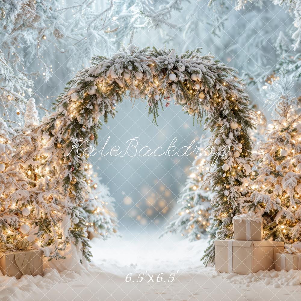 Kate Christmas Tree Winter Snow Arch Backdrop Designed by Emetselch - Image 2