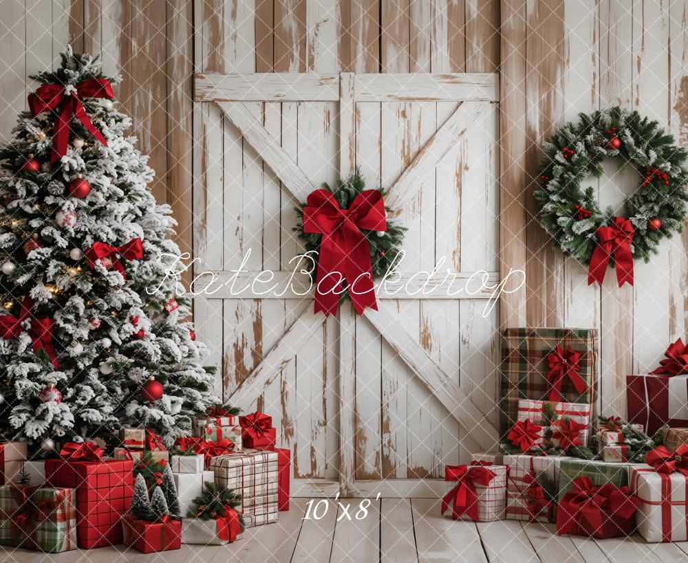 Kate Christmas Tree Wood Door Gifts Backdrop Designed by Emetselch - Image 6