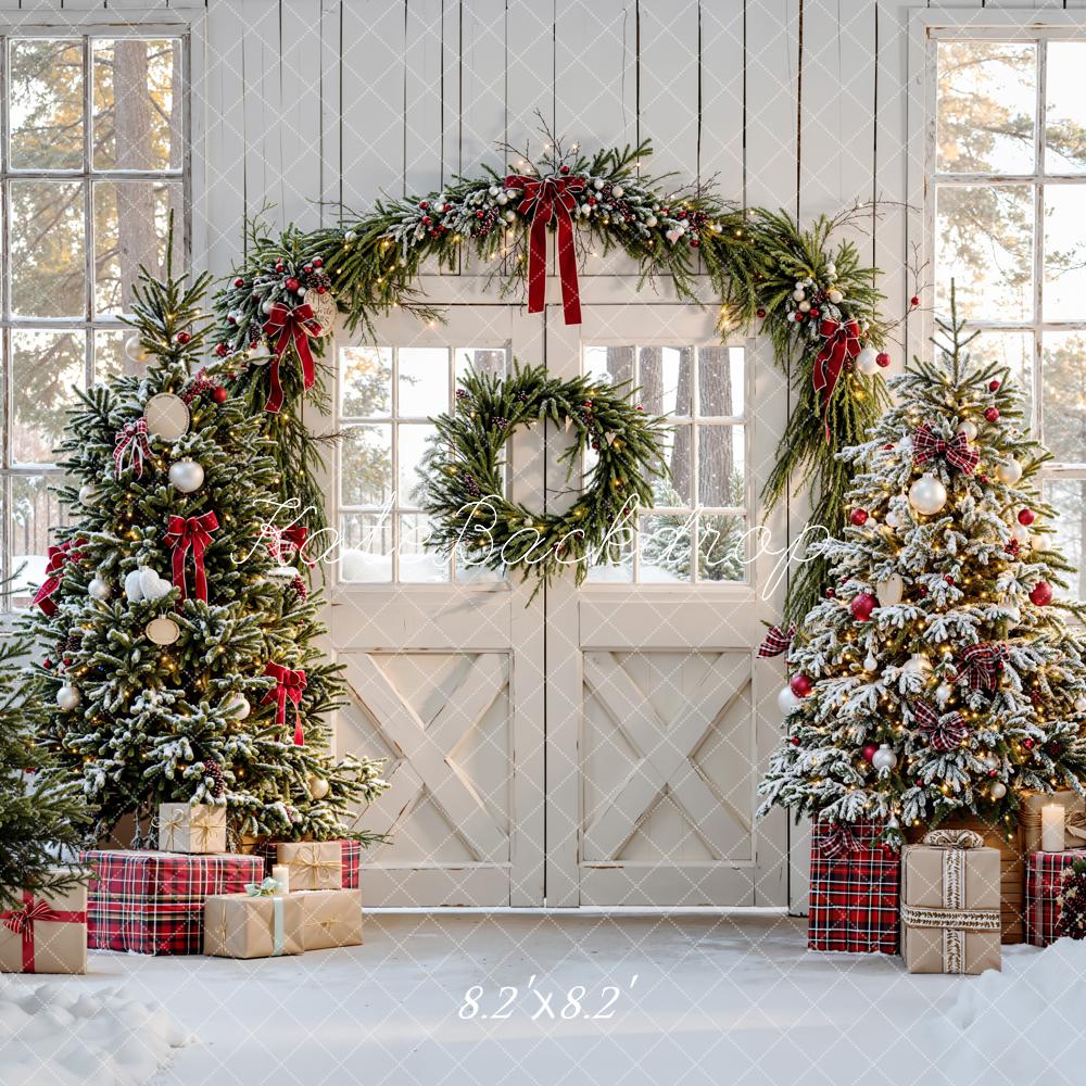 Kate Christmas Trees Arch Presents Rustic Backdrop Designed by Emetselch - Image 5
