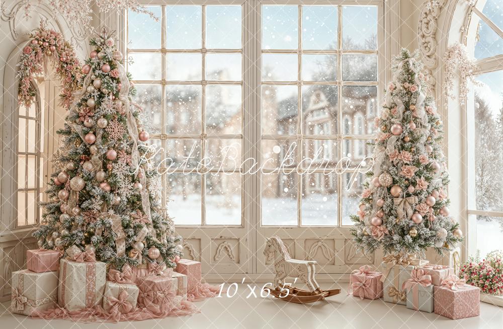 Kate Christmas Trees Window Winter Backdrop Designed by Emetselch - Image 4