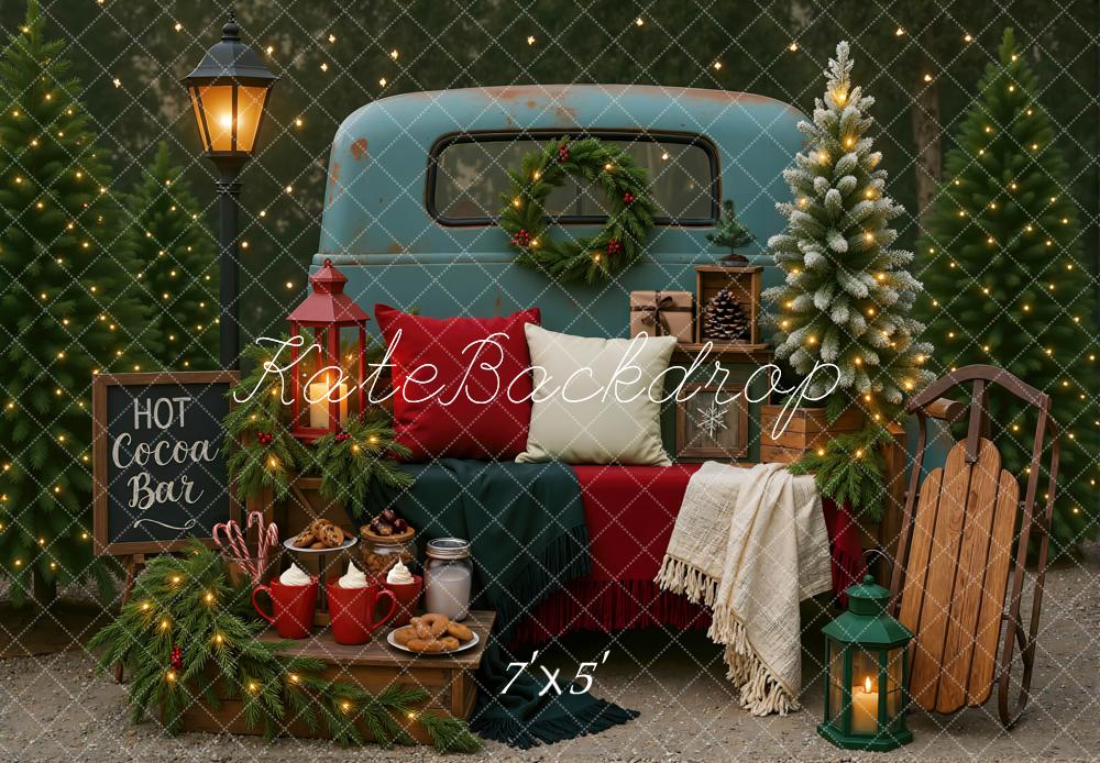 Kate Christmas Vintage Truck Cocoa Bar Backdrop Designed by Mini MakeBelieve