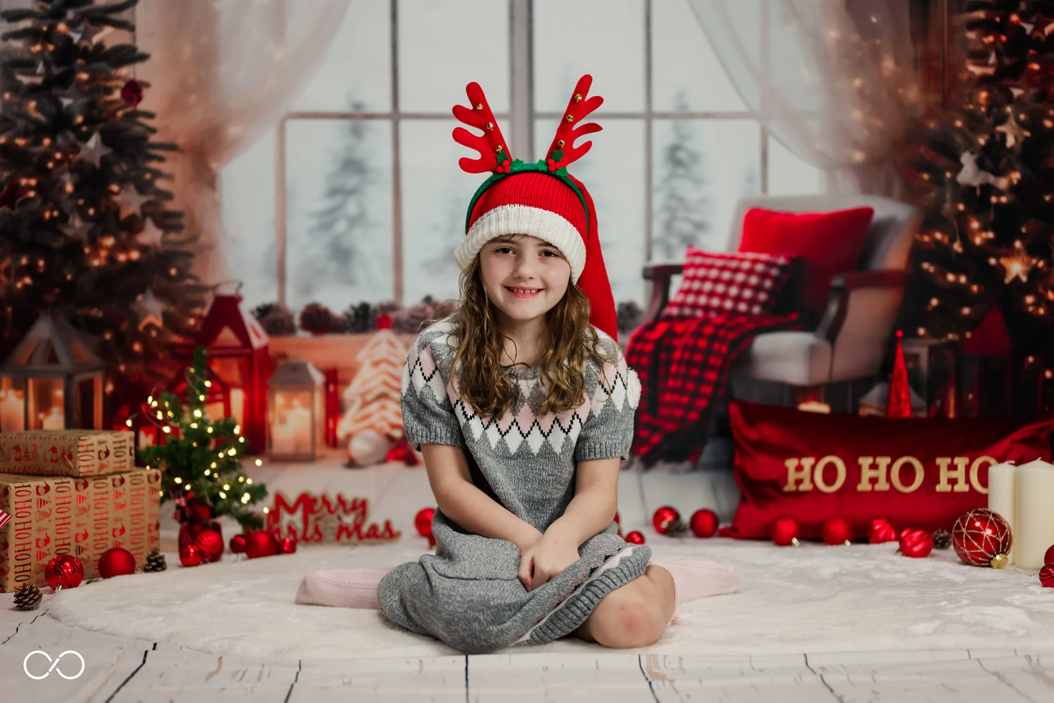 Kate Christmas Warm Room Window Tree Backdrop Designed by Emetselch