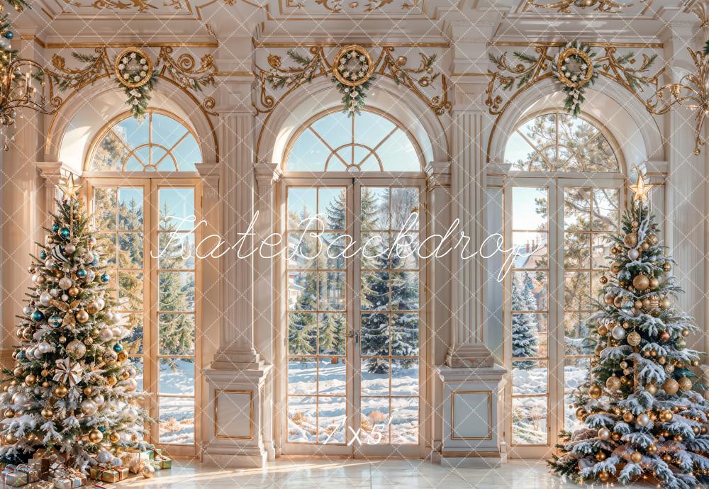 Kate Christmas White Retro Arched Window Backdrop Designed by Chain Photography