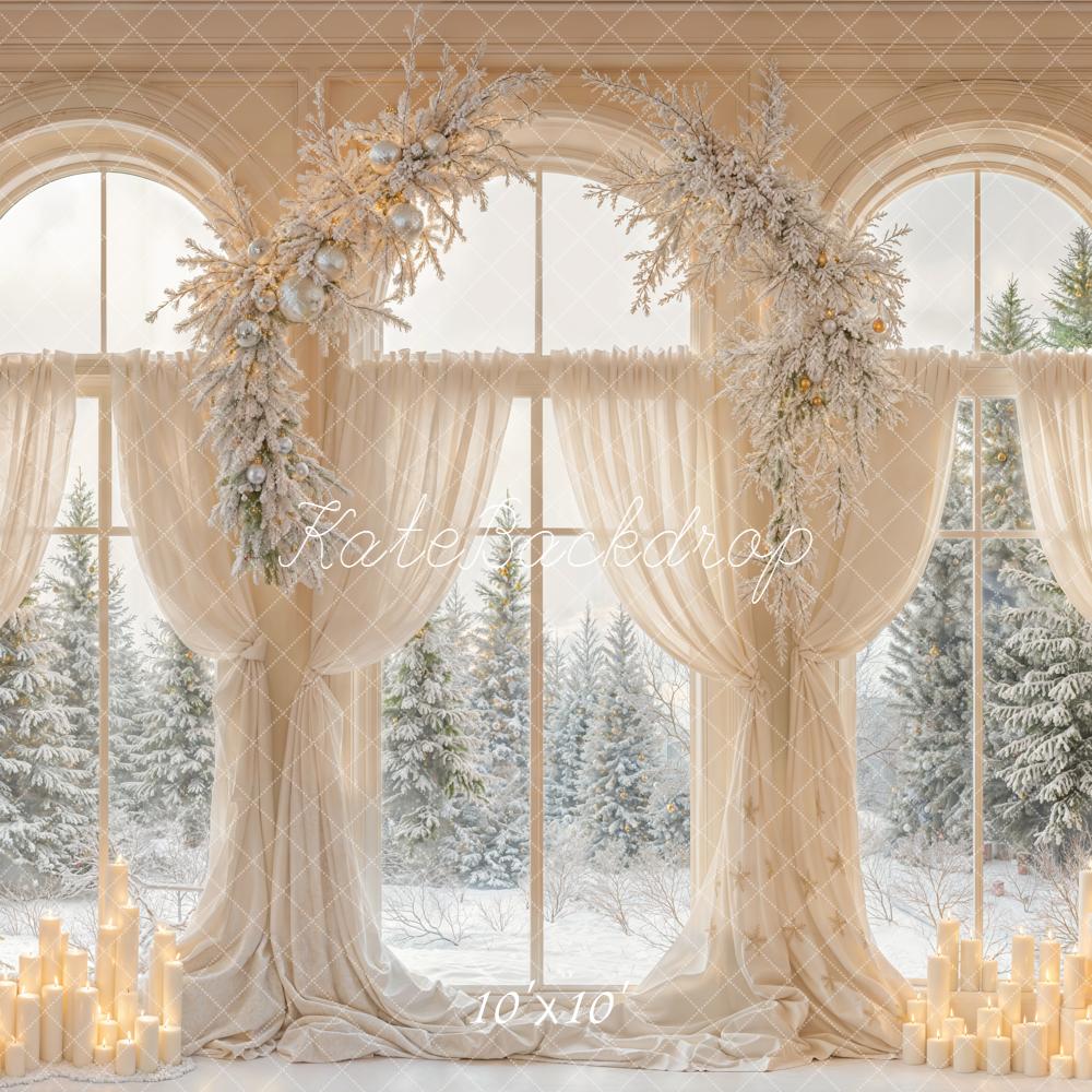 Kate Christmas Window Garland Candles Trees Backdrop Designed by Emetselch - Image 7