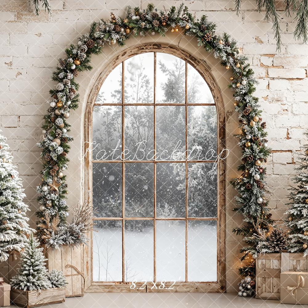 Kate Christmas Window Garland Trees Backdrop Designed by Emetselch - Image 5