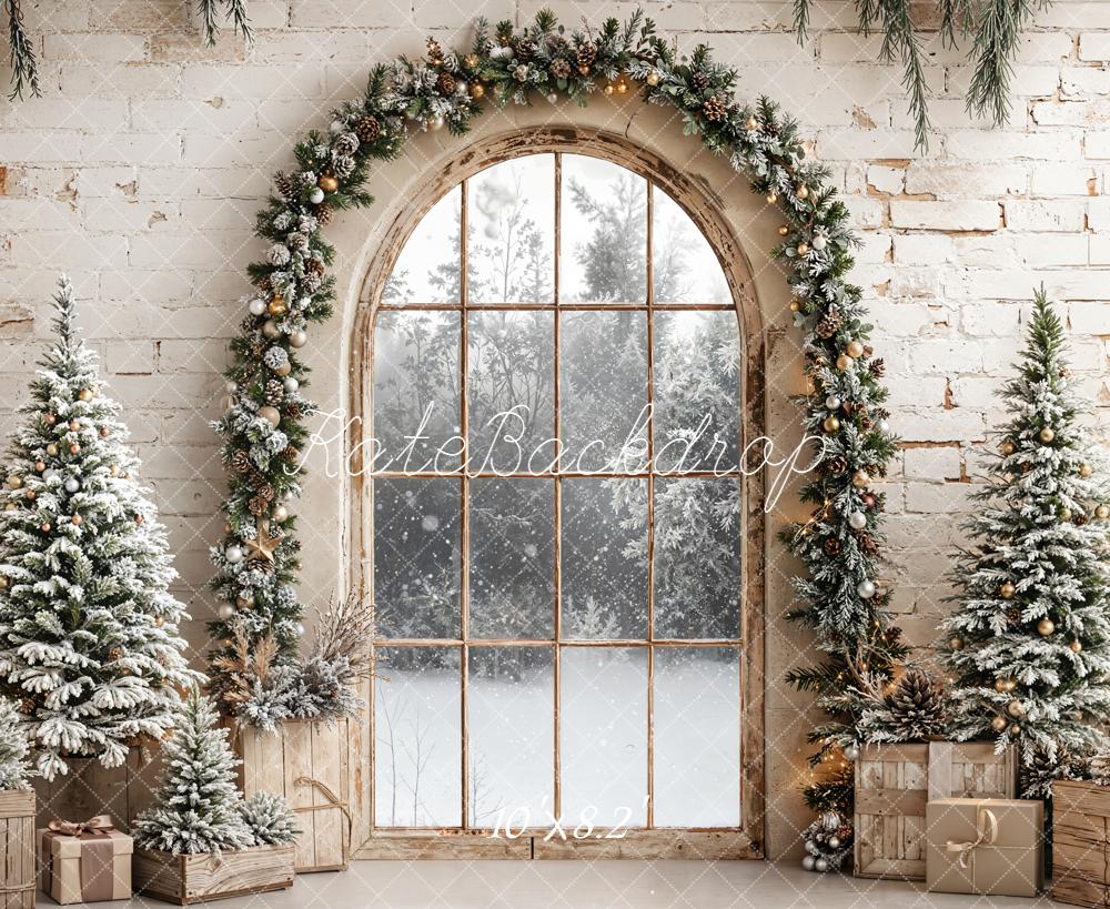 Kate Christmas Window Garland Trees Backdrop Designed by Emetselch - Image 6
