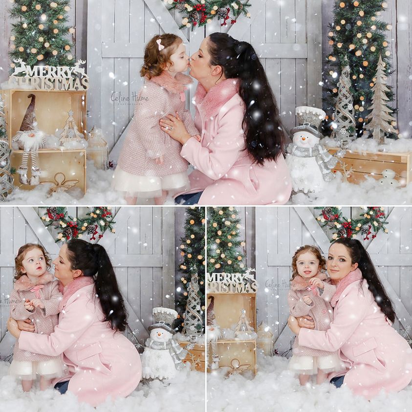 Kate Christmas Wood Grain Tree Wreath Backdrop Designed by Emetselch
