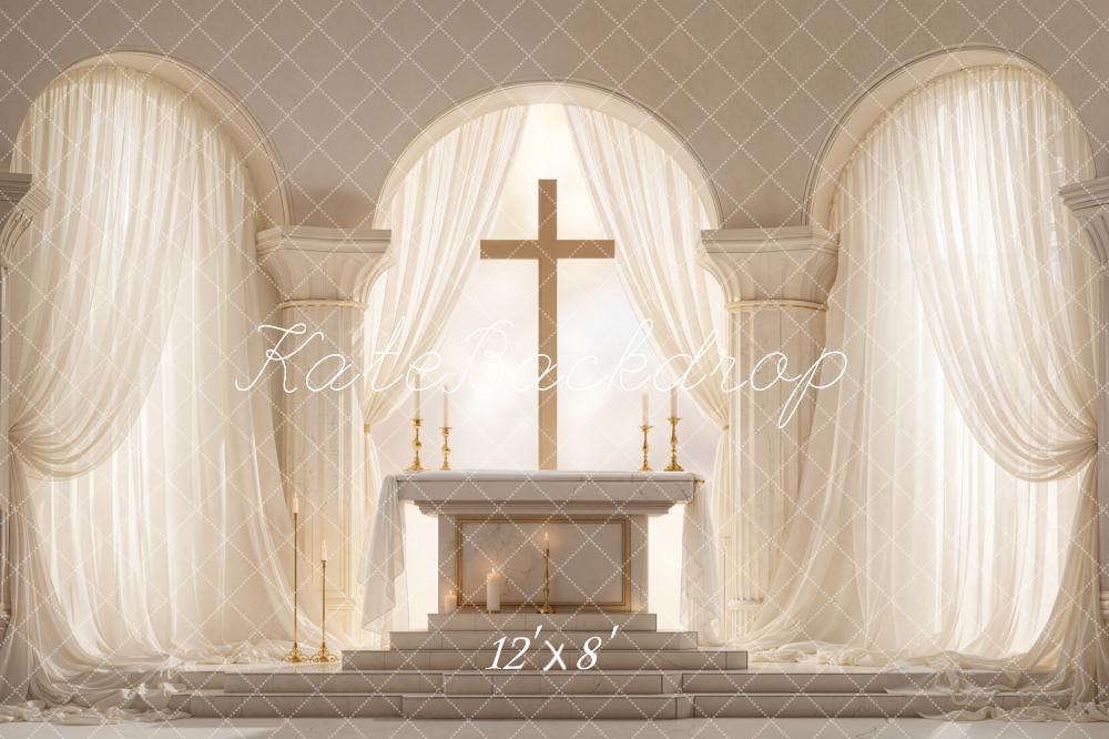 Kate Church Altar Columns Curtains Fleece Backdrop Designed by Chain Photography - Image 4