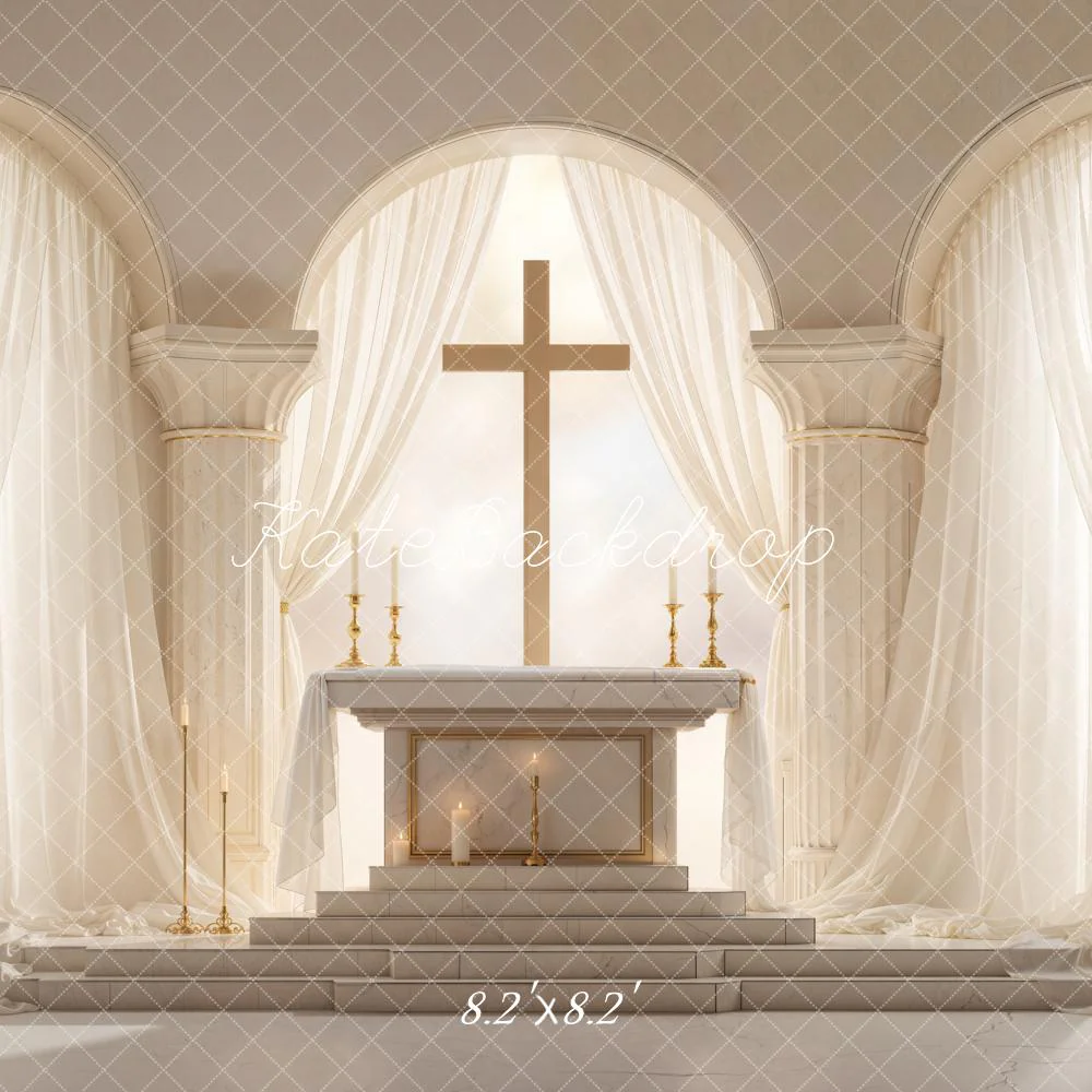 Kate Church Altar Pillars Cross Backdrop Designed by Chain Photography - Image 5