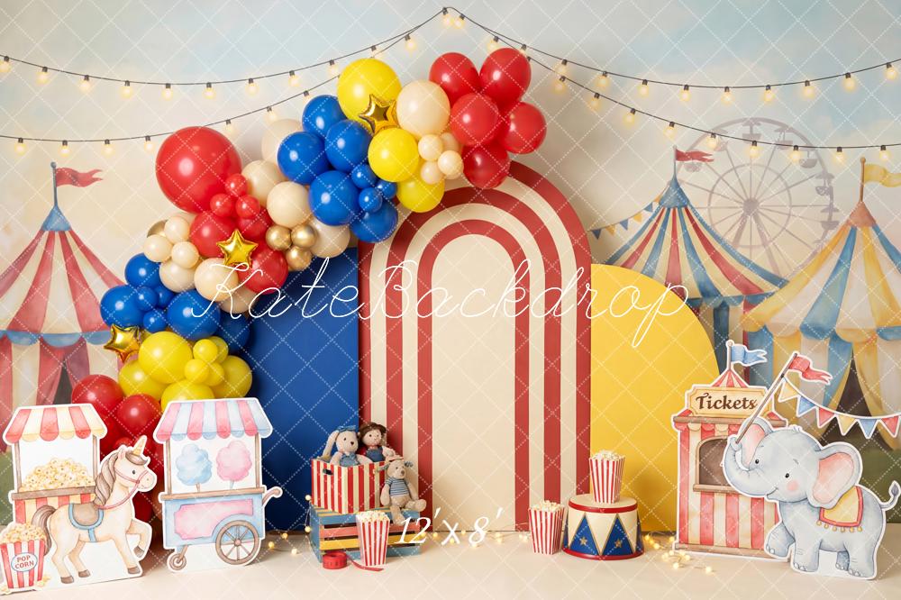 Kate Circus Carnival Balloons Concessions Backdrop Designed by Patty Robert - Image 8