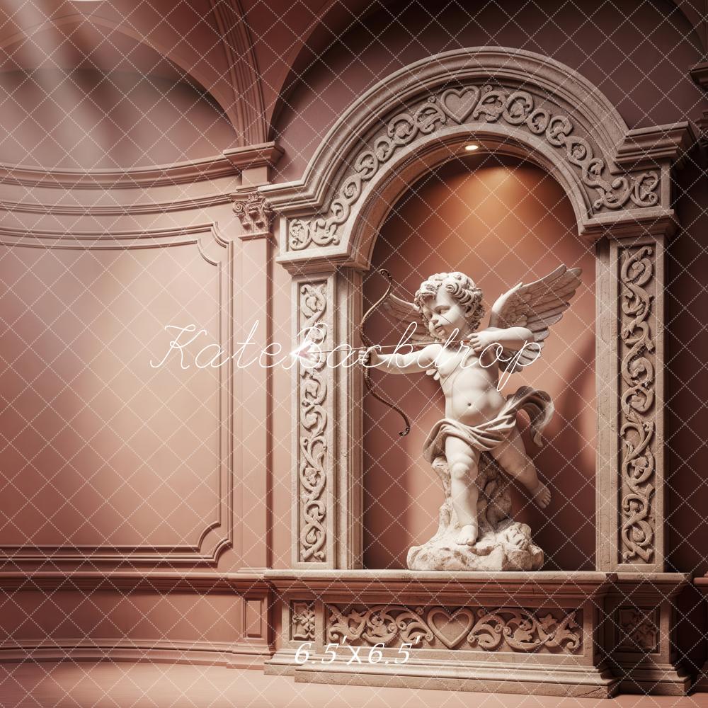 Kate Classical Cupid Statue Ornate Arch Pink Backdrop Designed by Patty Robert - Image 2