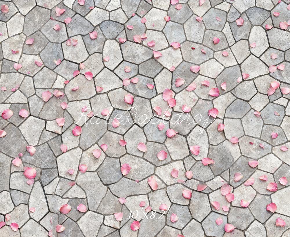 Kate Cobblestone Floor Pink Petals Backdrop Designed by Emetselch - Image 6