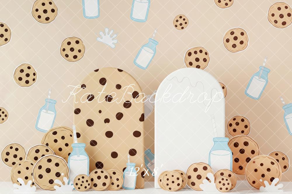 Kate Cookies Milk Bottles Cartoon Fleece Backdrop Designed by Patty Robert - Image 4