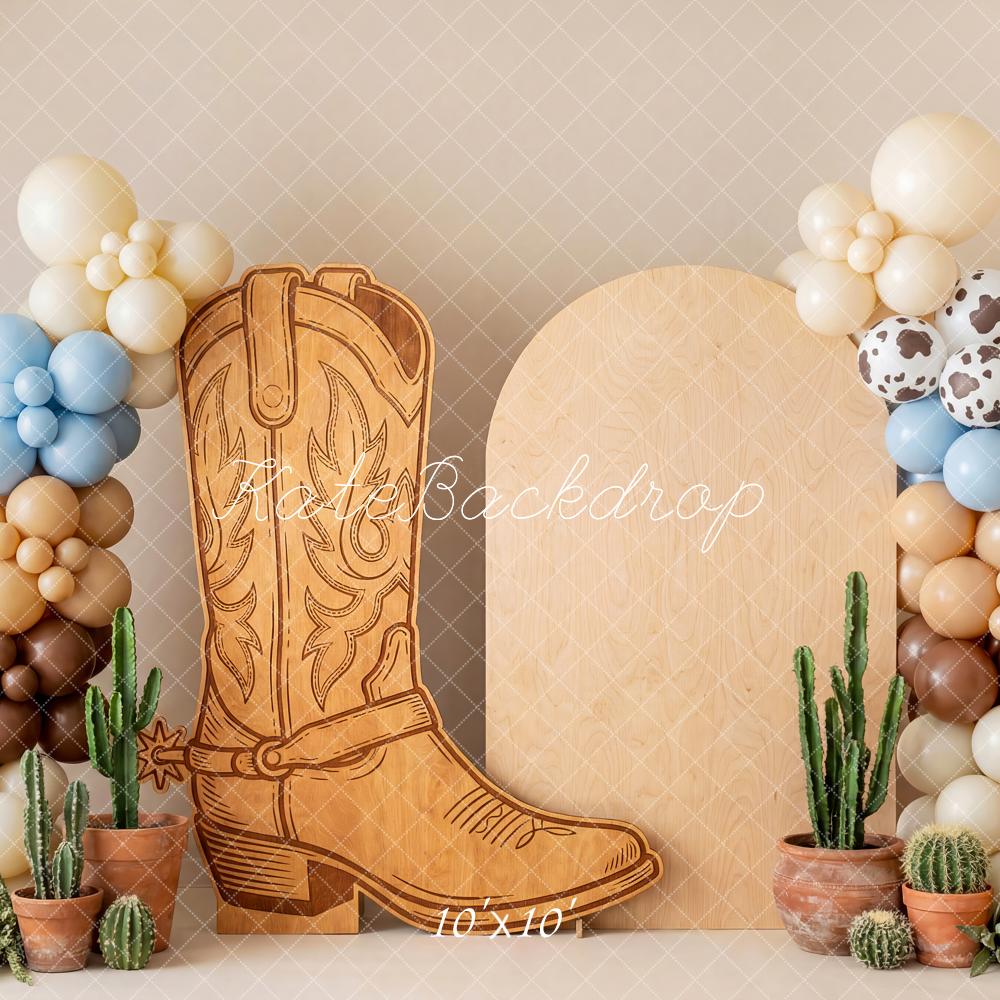 Kate Cowboy Boot Cactus Balloon Neutral Backdrop Designed by Patty Robert - Image 7