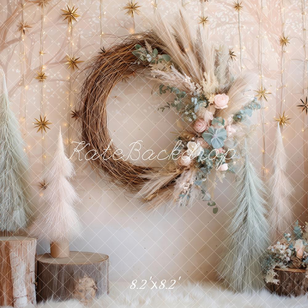 Kate Cozy Christmas Boho Wreath Backdrop Designed by Patty Robert - Image 5