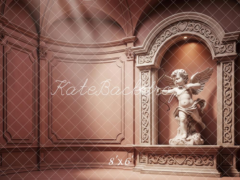 Kate Cupid Statue Ornate Arch Fleece Backdrop Designed by Patty Robert