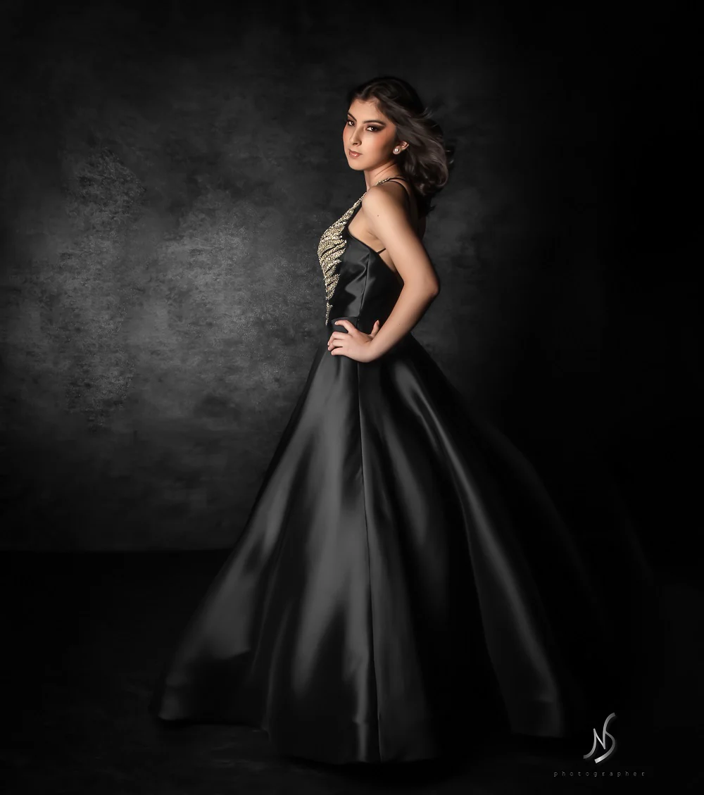 Kate Dark Black Backdrop Retro Texture Abstract Background for Photographer Portrait Photo - Image 5