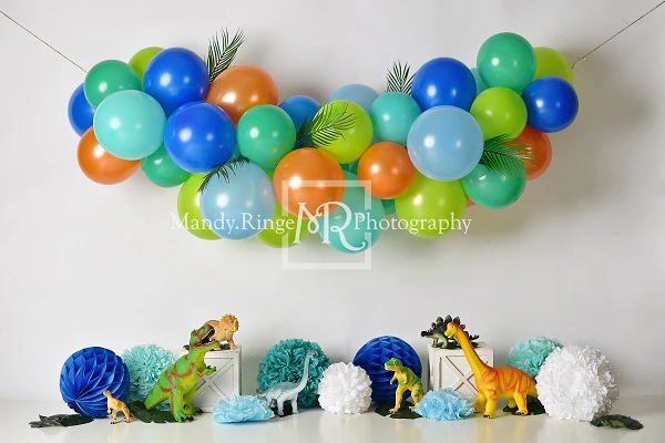 Kate Dinosaur Birthday Balloons Backdrop Designed By Mandy Ringe Photography - Image 2