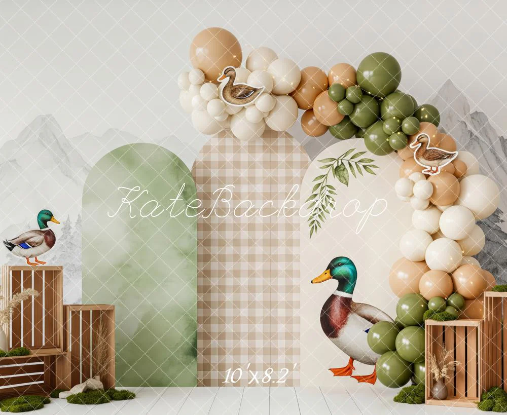 Kate Cake Smash Duck Balloon Crate Fleece Backdrop Designed by Patty Robert - Image 3