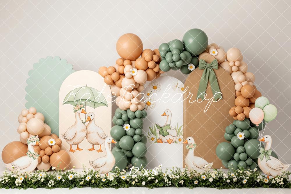 Kate Duck Daisy Balloons Pastel Arch Backdrop Designed by Patty Robert - Image 11