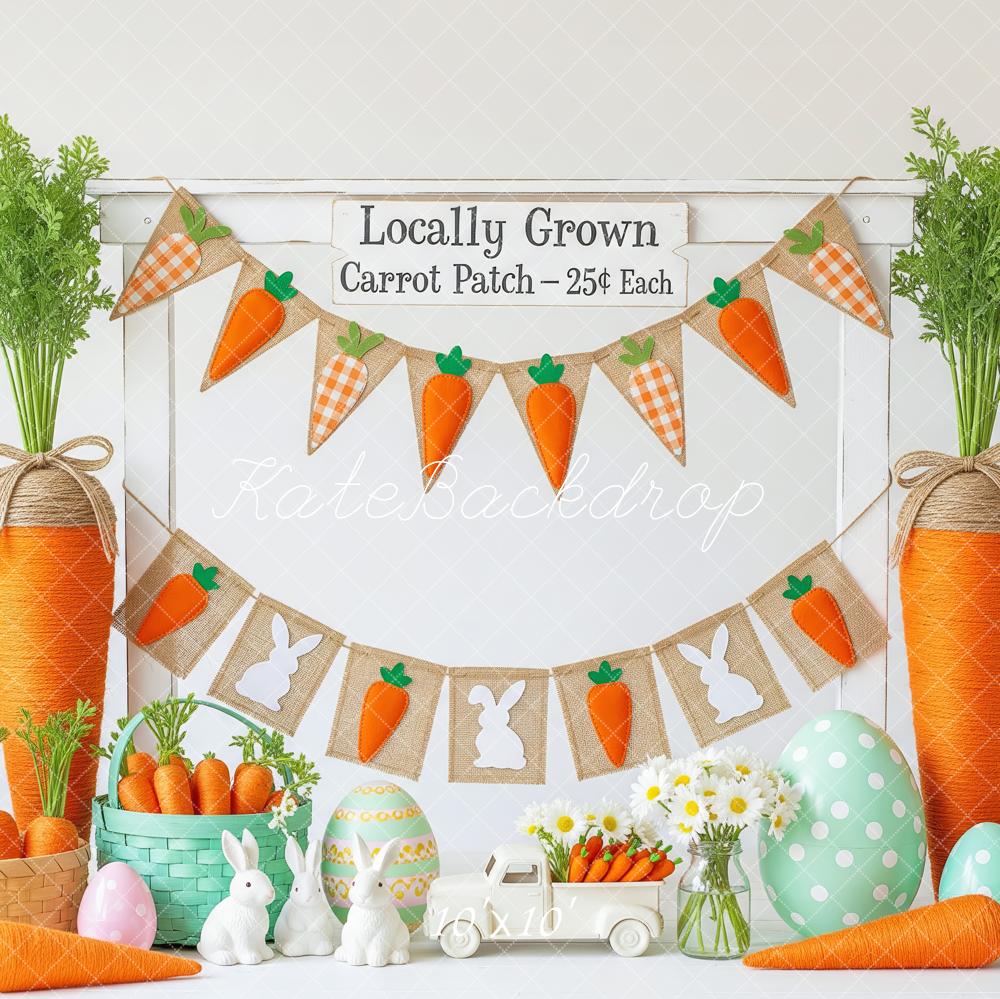 Kate Easter Bunny Carrots Eggs Backdrop Designed by Patty Robert - Image 7