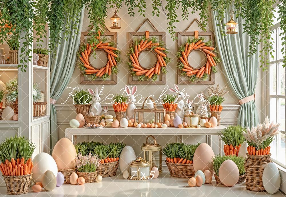Kate Easter Bunny Carrots Eggs Pastel Decor Backdrop Designed by Emstselch