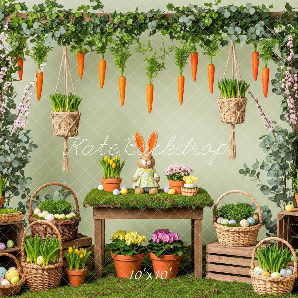 Kate Easter Bunny Carrots Garden Backdrop Designed by Patty Robert - Image 7