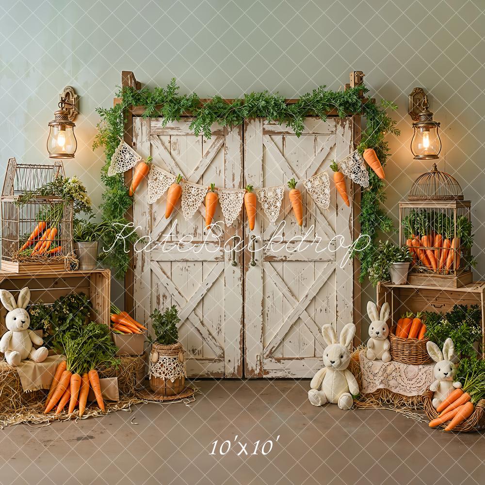 Kate Easter Bunny Carrots Greenery Backdrop Designed by Emetselch - Image 7