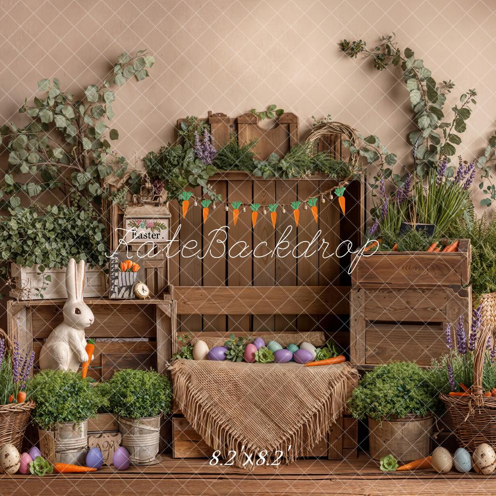 Kate Easter Bunny Carrots Wooden Crates Backdrop Designed by Emetselch - Image 5