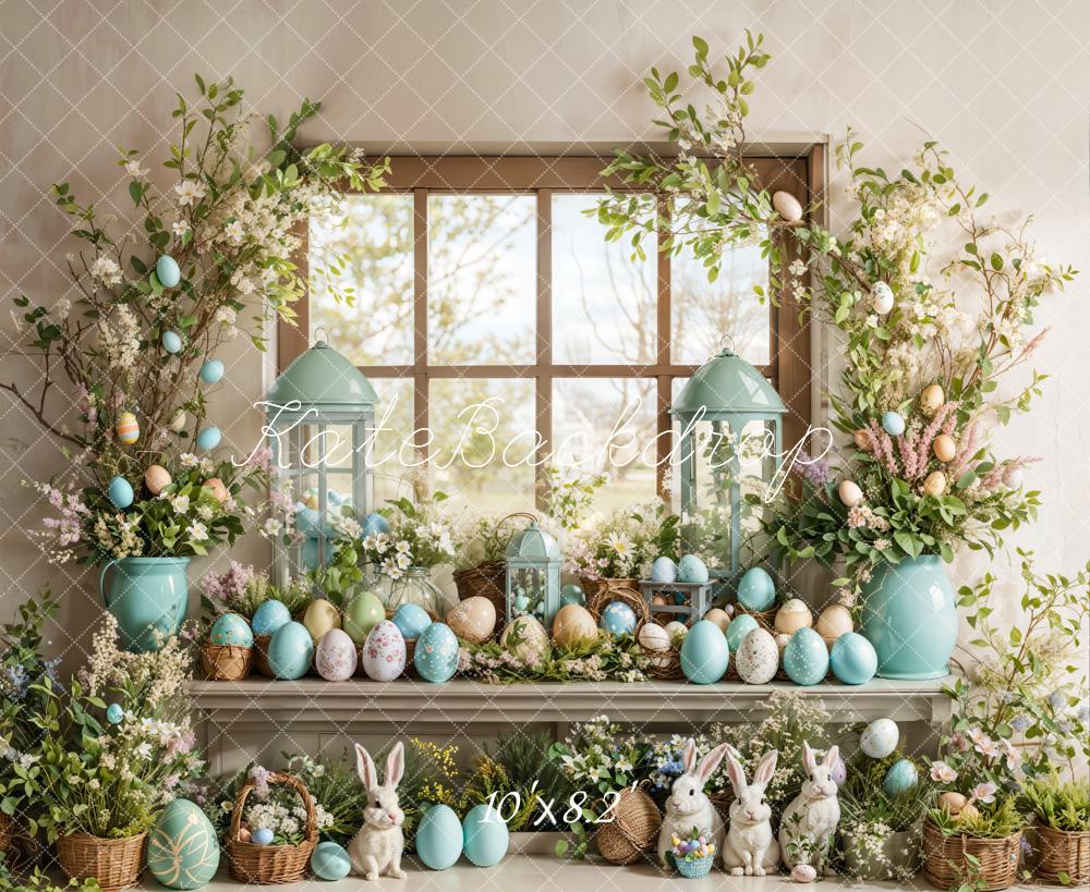 Kate Easter Bunny Egg Floral Window Backdrop Designed by Emetselch - Image 5